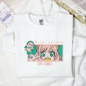 Anya Cute SpyxFamily Anime Embroidered Shirt 2 Anya Cute SpyxFamily Anime Embroidered Shirt 1