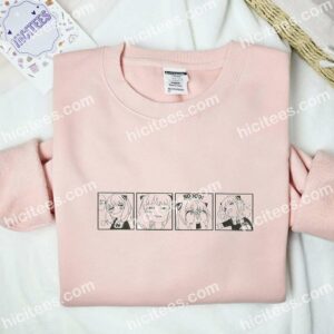 Anya Faces SpyxFamily Anime Embroidered Shirt 2 Anya Faces SpyxFamily Anime Embroidered Shirt