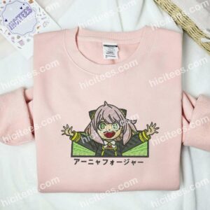 Anya Funny SpyxFamily Anime Embroidered Shirt 1 Anya Funny SpyxFamily Anime Embroidered Shirt 2