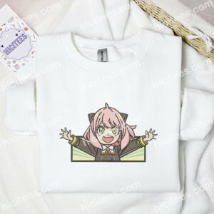 Anya Happy SpyxFamily Anime Embroidered Shirt 1 Anya Happy SpyxFamily Anime Embroidered Shirt