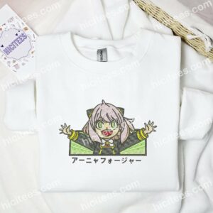 Anya Funny SpyxFamily Anime Embroidered Shirt 2 Anya Funny SpyxFamily Anime Embroidered Shirt