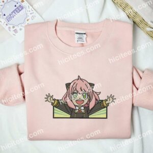 Anya Happy SpyxFamily Anime Embroidered Shirt 2 Anya Happy SpyxFamily Anime Embroidered Shirt