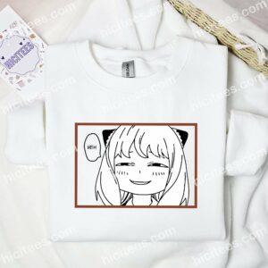Anya Heh Face SpyxFamily Anime Embroidered Shirt 2 Anya Heh Face SpyxFamily Anime Embroidered Shirt