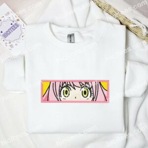 Anya Shocked Eyes SpyxFamily Anime Embroidered Shirt 1 Anya Shocked Eyes SpyxFamily Anime Embroidered Shirt