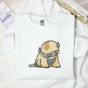 Appa Flying Bison Avatar Anime Embroidered Shirt 2 Appa Flying Bison Avatar Anime Embroidered Shirt