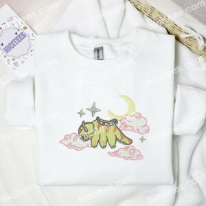 Appa In The Moon Avatar Anime Embroidered Shirt 2 Appa In The Moon Avatar Anime Embroidered Shirt