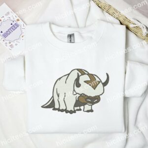 Appa White Avatar Anime Embroidered Shirt