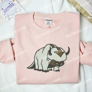 Appa White Avatar Anime Embroidered Shirt