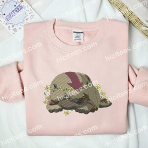 Appa With Flower Avatar Anime Embroidered Shirt