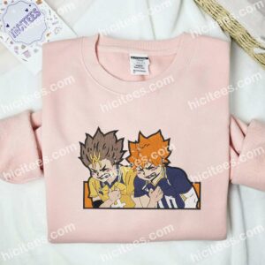 Hinata and Nishinoya Haikyuu Anime Embroidered Shirt 1 Hinata and Nishinoya Haikyuu Anime Embroidered Shirt 2