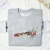 Red Anime Character Eyes Embroidered Shirt