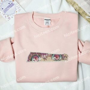 Pink Anime Girl Eyes Embroidered Shirt 2 Pink Anime Girl Eyes Embroidered Shirt