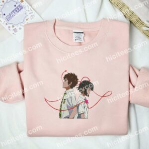 Taki And Mitsuha Your Name Anime Embroidered Shirt 1 Taki And Mitsuha Your Name Anime Embroidered Shirt 2