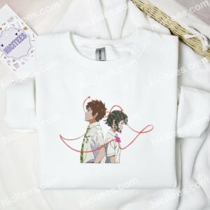 Taki And Mitsuha Your Name Anime Embroidered Shirt 2 Taki And Mitsuha Your Name Anime Embroidered Shirt