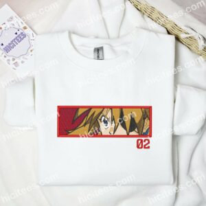 Asuka Eyes Neon Genesis Evangelion Anime Embroidered Shirt 1 Asuka Eyes Neon Genesis Evangelion Anime Embroidered Shirt