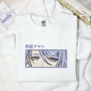 Kamisato Ayato Eyes Genshin Impact Anime Embroidered Shirt 2 Kamisato Ayato Eyes Genshin Impact Anime Embroidered Shirt 1