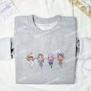 Black Pink Chibi Celebrity Embroidered Shirt 1 Black Pink Chibi Celebrity Embroidered Shirt2