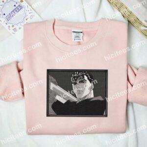 Black Swordsman Berserk Anime Embroidered Shirt 1 Black Swordsman Berserk Anime Embroidered Shirt 2