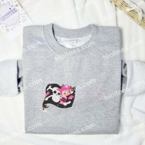 Chopper Jolly Roger Flag One Piece Anime Embroidered Shirt 1 Chopper Jolly Roger Flag One Piece Anime Embroidered Shirt2