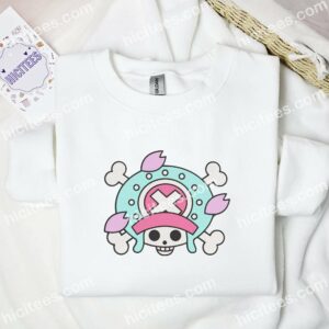 Chopper Jolly Roger One Piece Anime Embroidered Shirt2