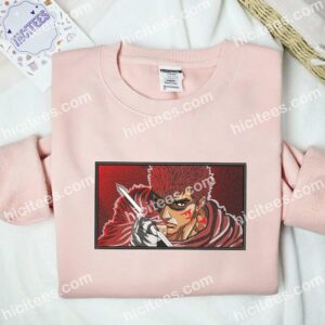 Guts Berserk Anime Embroidered Shirt 1 Guts Berserk Anime Embroidered Shirt2