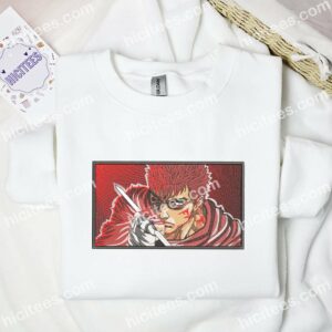 Guts Berserk Anime Embroidered Shirt 2 Guts Berserk Anime Embroidered Shirt