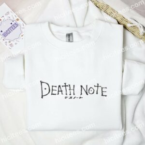 Death Note Anime Embroidered Shirt 1 Death Note Anime Embroidered Shirt 3