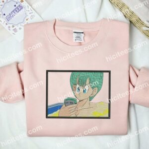 Bulma Dragon Ball Anime Embroidered Shirt 2 Bulma Dragon Ball Anime Embroidered Shirt
