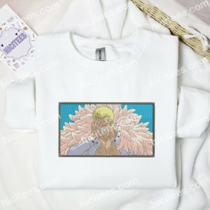 Doflamingo Smile One Piece Anime Embroidered Shirt 1 Doflamingo Smile One Piece Anime Embroidered Shirt 3