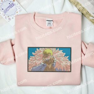 Doflamingo Smile One Piece Anime Embroidered Shirt 2 Doflamingo Smile One Piece Anime Embroidered Shirt