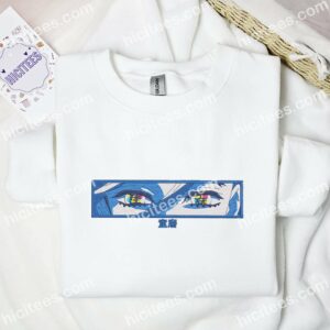 Douma Eyes Demon Slayer Anime Embroidered Shirt 1 Douma Eyes Demon Slayer Anime Embroidered Shirt 3 1