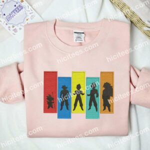 Dragon Ball Z Silhouette Anime Embroidered Shirt 2 Dragon Ball Z Silhouette Anime Embroidered Shirt