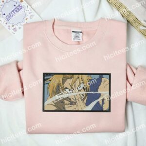 Edward Elric Fullmetal Alchemist Anime Embroidered Shirt 2 Edward Elric Fullmetal Alchemist Anime Embroidered Shirt
