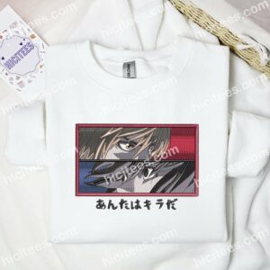 Kira And L Lawliet Eyes Death Note Anime Embroidered Shirt 3