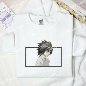 L Lawliet Death Note Anime Embroidered Shirt 1 L Lawliet Death Note Anime Embroidered Shirt 3