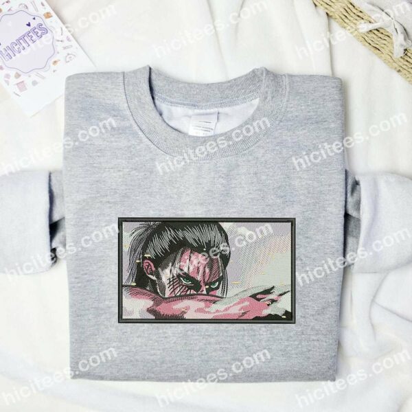 Eren Angry Face Attack on Titan Anime Embroidered Shirt