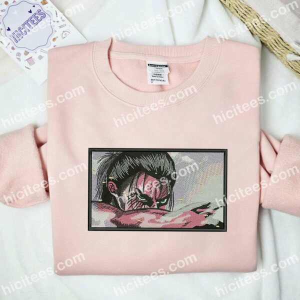 Eren Angry Face Attack on Titan Anime Embroidered Shirt