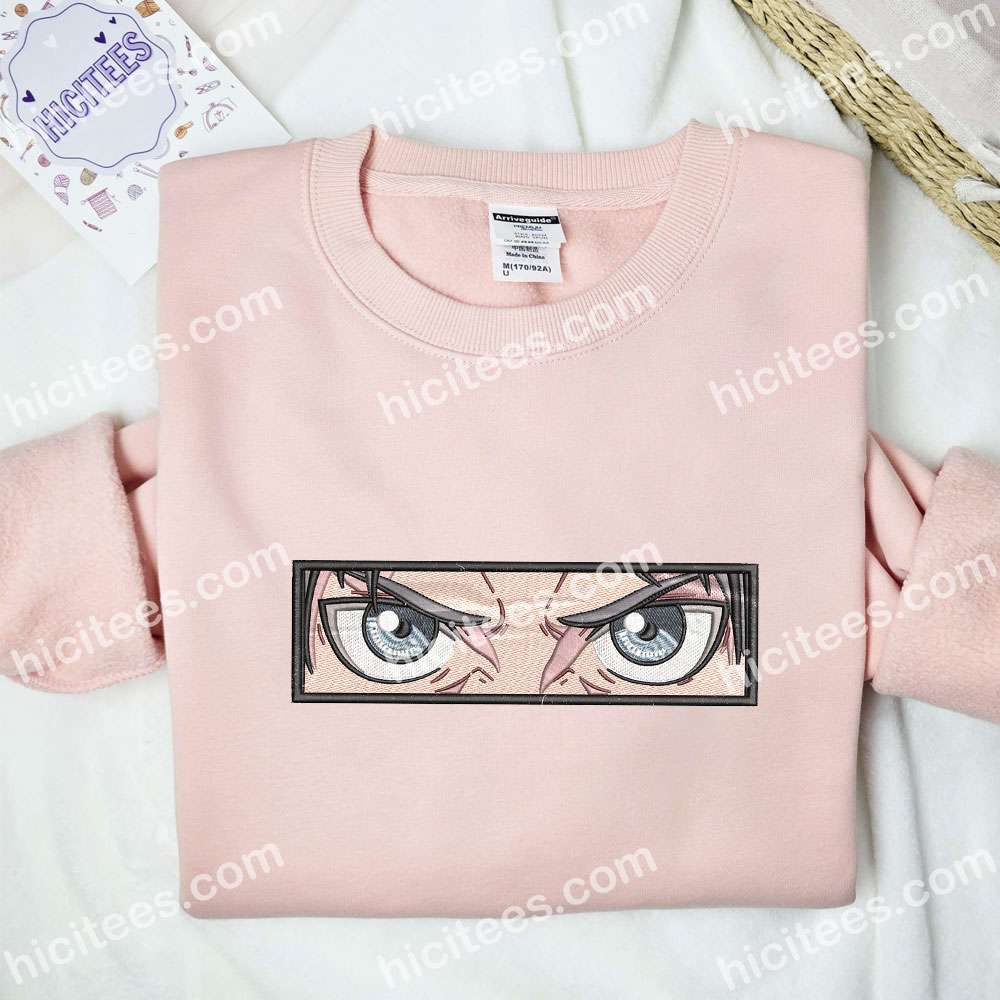 Eren Eyes Attack on Titan Anime Embroidered Shirt Eren Eyes Attack on Titan Anime Embroidered Shirt