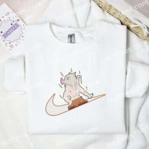 Inosuke Hashibira Demon Slayer Anime Embroidered Shirt 1 Inosuke Hashibira Demon Slayer Anime Embroidered Shirt 3