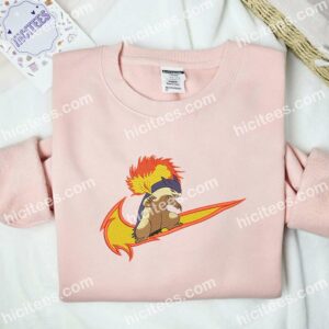 Typhlosion Pokemon Anime Embroidered Shirt 2 Typhlosion Pokmon Anime Embroidered Shirt