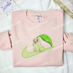 Chikorita Pokemon Anime Embroidered Shirt 2 Chikorita Pokmon Anime Embroidered Shirt
