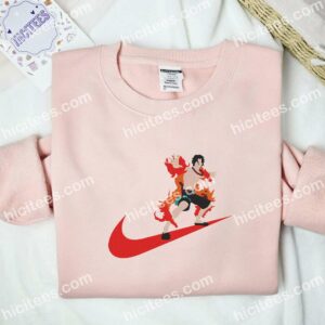 Portgas D Ace Fire Hands One Piece Anime Embroidered Shirt