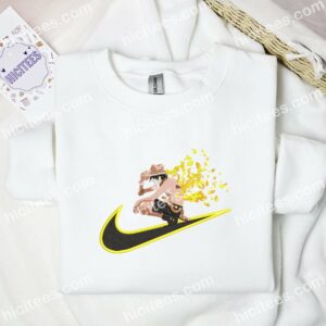 Portgas D Ace Sitting One Piece Anime Embroidered Shirt 3