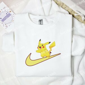 Pikachu Cute Pokemon Anime Embroidered Shirt 1 Pikachu Cute Pokmon Anime Embroidered Shirt 3