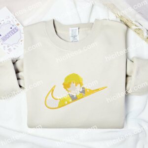 Zenitsu Agatsuma Demon Slayer Anime Embroidered Shirt 1 Zenitsu Agatsuma Demon Slayer Anime Embroidered Shirt 3 2