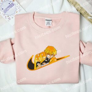 Zenitsu Agatsuma Demon Slayer Anime Embroidered Shirt 2 Zenitsu Agatsuma Demon Slayer Anime Embroidered Shirt
