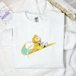 Zenitsu Thunder Breathing Demon Slayer Anime Embroidered Shirt 1 Zenitsu Thunder Breathing Demon Slayer Anime Embroidered Shirt 3 1