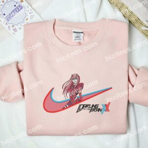 Zero Two Cool Darling In The Franxx Anime Embroidered Shirt