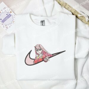 Zero Two Darling In The Franxx Anime Embroidered Shirt 1 Zero Two Darling In The Franxx Anime Embroidered Shirt 3 1