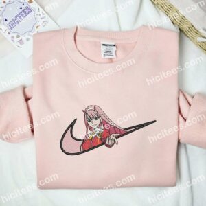 Zero Two Darling In The Franxx Anime Embroidered Shirt 2 Zero Two Darling In The Franxx Anime Embroidered Shirt 1
